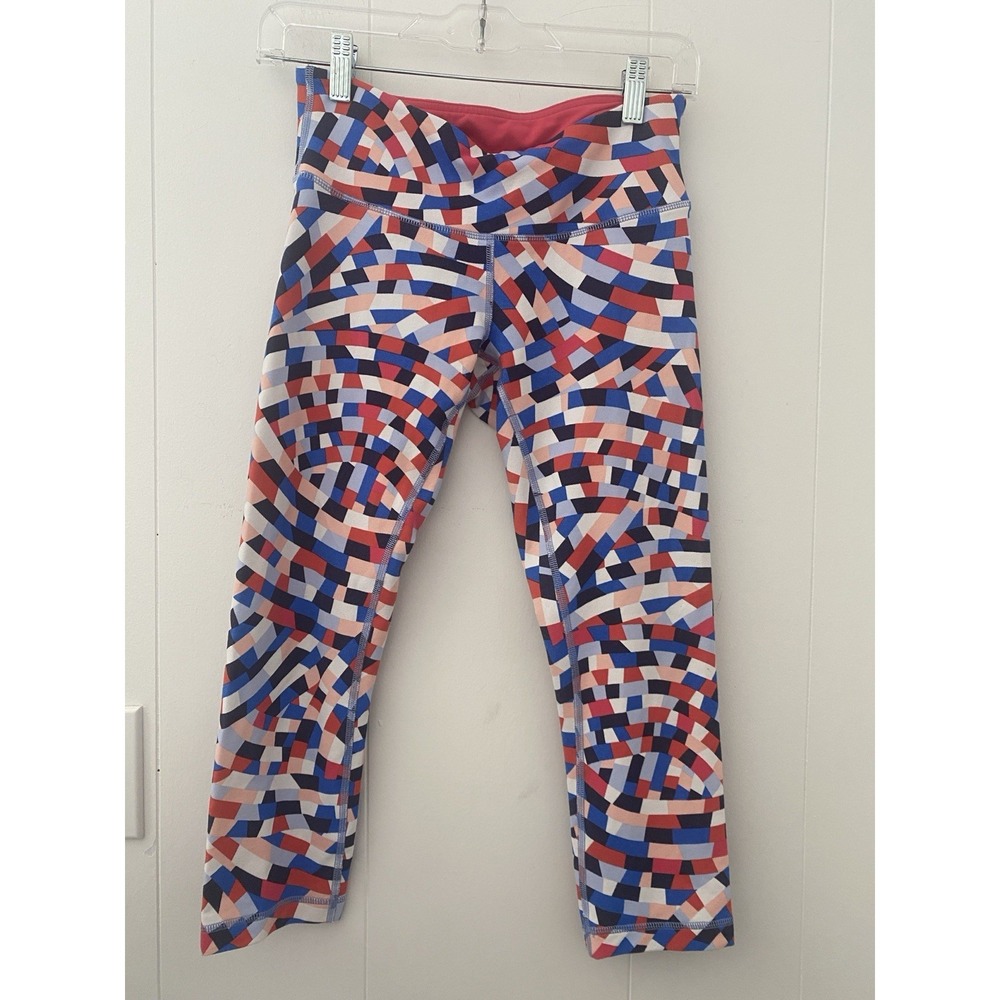 Lululemon Wunder Under Leggings‎ Womens 6 Capoeira Multi Cropped Activewear